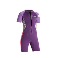 Magideal - Traje De Baño Corto Deportivo Para Niñas Traje De Baño Ropa De Baño Con Cremallera Traje De Baño Para Niñas Violeta M