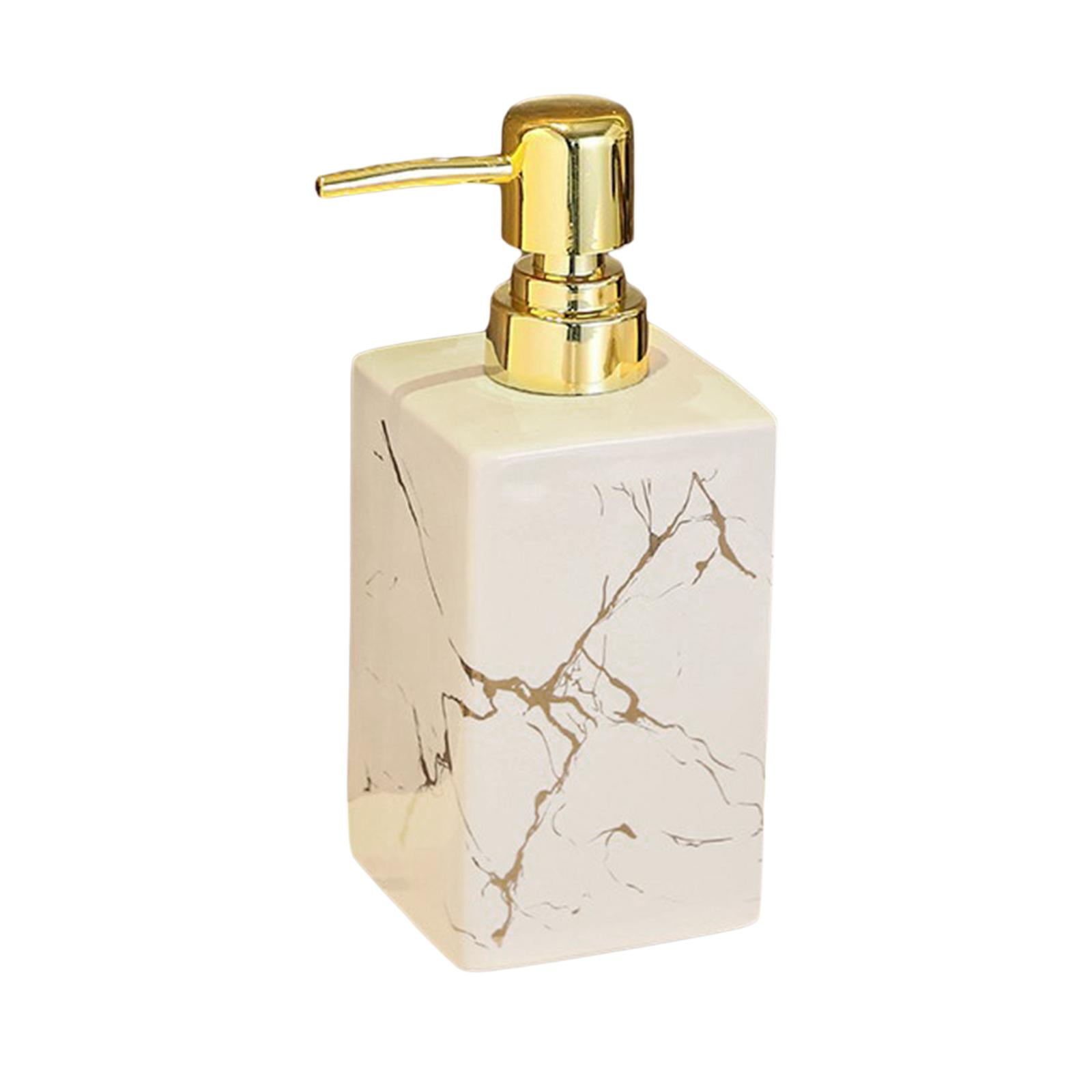 Bothyi - Dispensador De Jabón De Cerámica, Dispensador De Gel De Baño De 17oz Para Encimera, Hogar, Cocina, Blanco