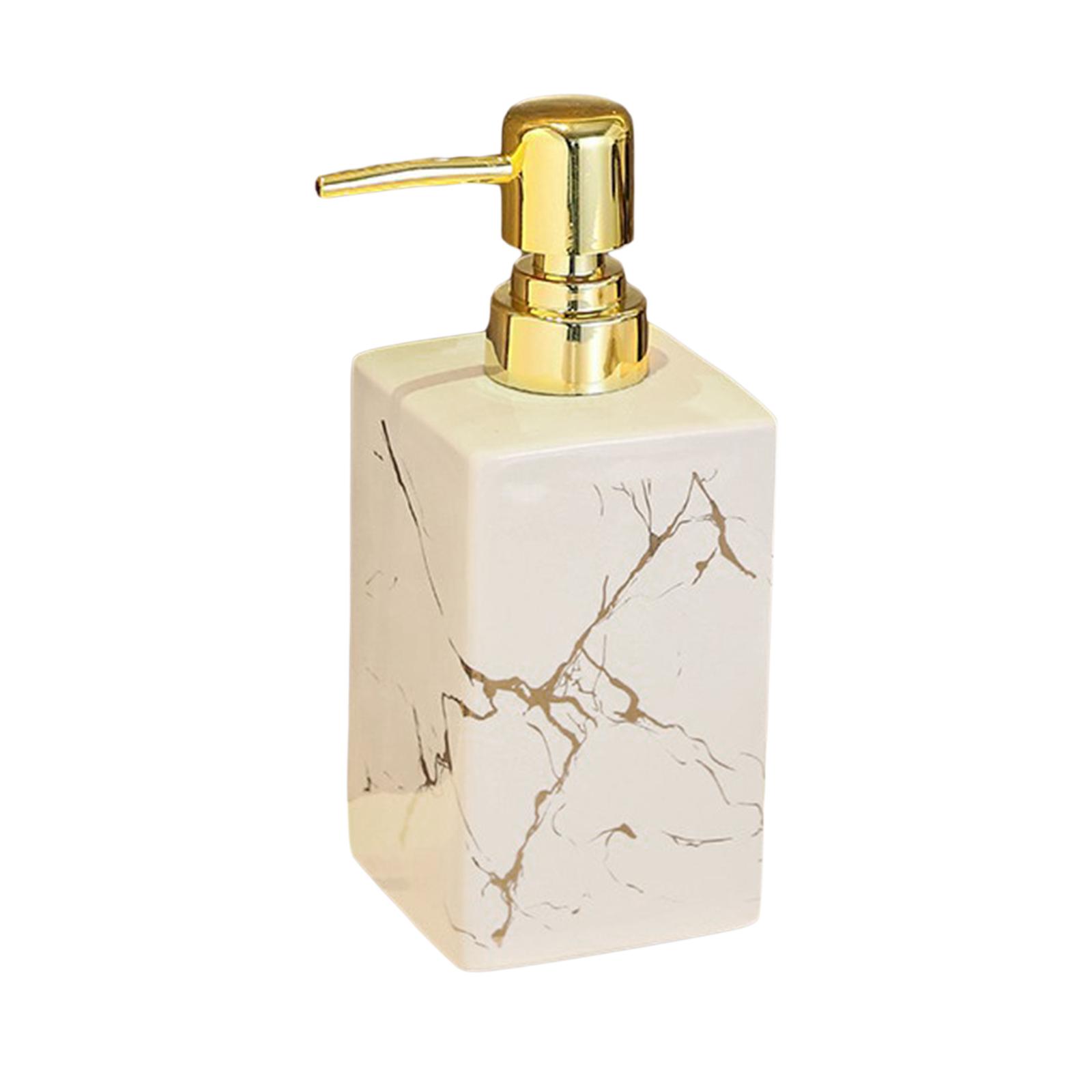 Bothyi - Dispensador De Jabón De Cerámica, Dispensador De Gel De Baño De 17Oz Para Encimera, Hogar, Cocina, Blanco