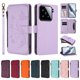 thumbnail image 3 of Funda Cartera Mariposa para [Xiaomi 15] con Soporte y Cremallera Morado claro, 3 of 6