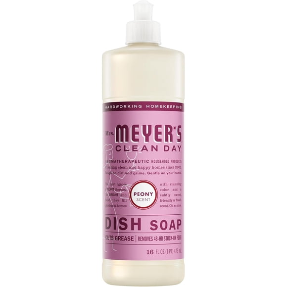 Mrs. Meyer's Clean Day Jabón Líquido para Platos, Aroma a Peonía, 16 fl oz
