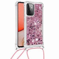Funda Foxdock Para Samsung Galaxy A72 5G Con Cuerda Ajustable, Brillo Líquido, Protección Antigolpes Y Lente – Ideal Para Regalo