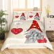 thumbnail image 2 of Xmas Bedding Sets Scandinavian Christmas Santa Gnomes Comforter Cover Snowing Santa Claus Bedding Sets for Kids Boys Girls Romantic Candlelight Quilt Cover 3 Pieces Queen Size, 2 of 5