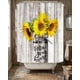 thumbnail image 3 of Cortina De Baño De Tela Impermeable Mas Forro Con Diseño De Flores Amarilla, 3 of 4