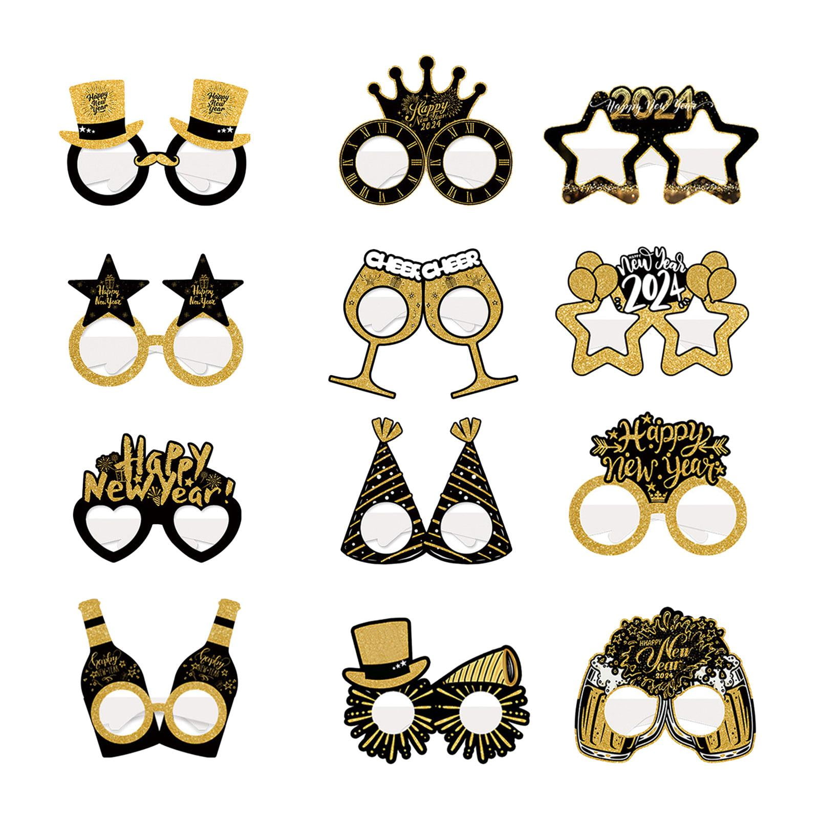 Bothyi - 12 Uds. Anteojos De Año Nuevo Decoración De Año Nuevo Para Suministros De Fiesta Eventos Festival