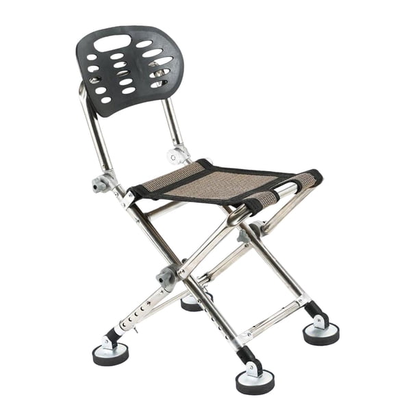 Silla de pesca Silla de playa plegable Asiento plegable ligero Taburete de camping Plegable con respaldo para balcón interior y exterior Patio trasero