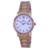 Reloj Westar White Dial Rose Gold Tone Stainless Steel Quartz 40245 Ppn 601 Women'S Watch
