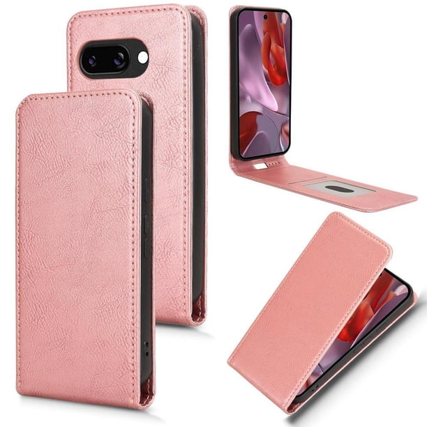 Funda tipo folio para Google Pixel 9A con soporte magnético y protección para la cámara Oro rosa
