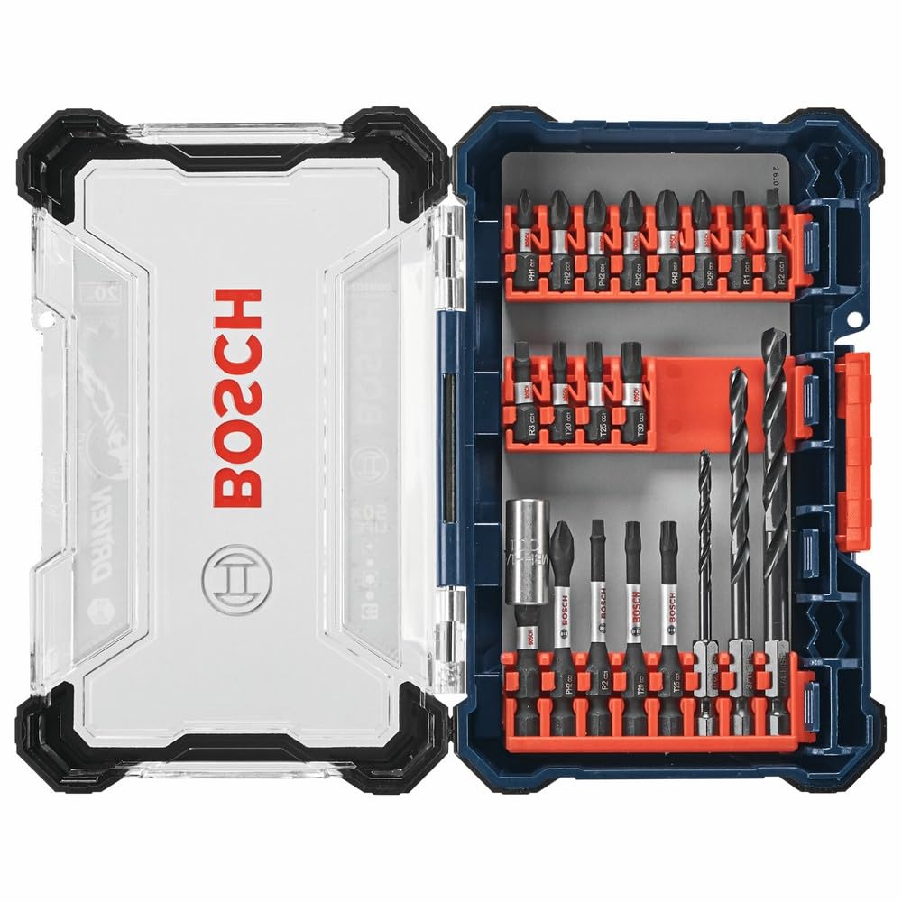 Juego De Taladros De Impacto Bosch Driven Ddmsd20 Con 20 Piezas Y Estuche