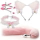 thumbnail image 1 of 4pcs BDSM Plush Cat Ears Headband & Nipple Clips Set For Couples Stimulation & Cosplay Fun, Perfect For Cosplay, Christmas & Valentine's Day, 1 of 3