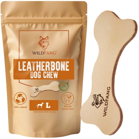 Juguete para perro Wildfang, hueso masticable grande de cuero suave, 5 mm
