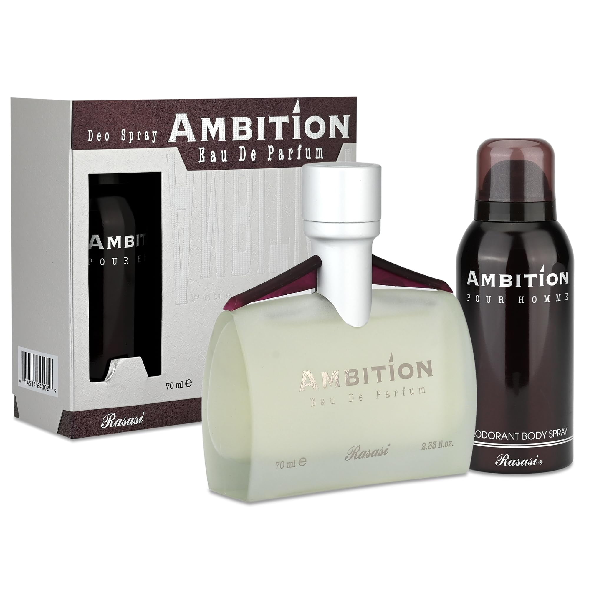 Set De Perfume Rasasi Ambition Para Hombre (eau De Parfum De 68 Ml+desodorante De 150 Ml)