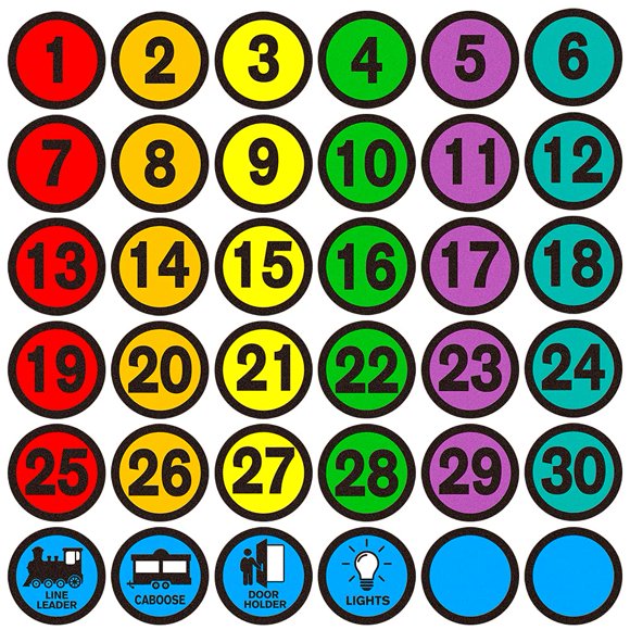 Pegatinas WhatSign 36 piezas Números para Aula