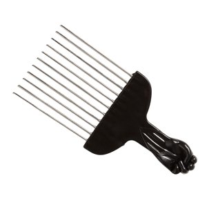 Ioensy - Metal Hair Pick Curly Hair Styling Puño Afro Pick Mujer Negro