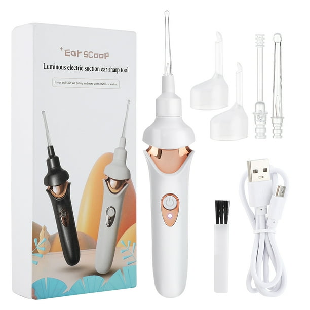 Electric Wireless Luminous Ear Spoon Spiral Ear Pick Cleaner Tool Ear Wax Remover Safe Suction Recharge Health Care with 4 Tips