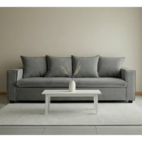 Luzyhogar - Sofá Madrid 200Cm - Lino Gris Oscuro