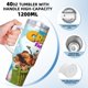 thumbnail image 5 of Los Croods: Árbol Familiar Vaso aislado de acero inoxidable con asa, diseño temático, regalo para familia, amigos y fans; incluye pajita y encaja en el portavasos estándar, 40 oz, 5 of 6