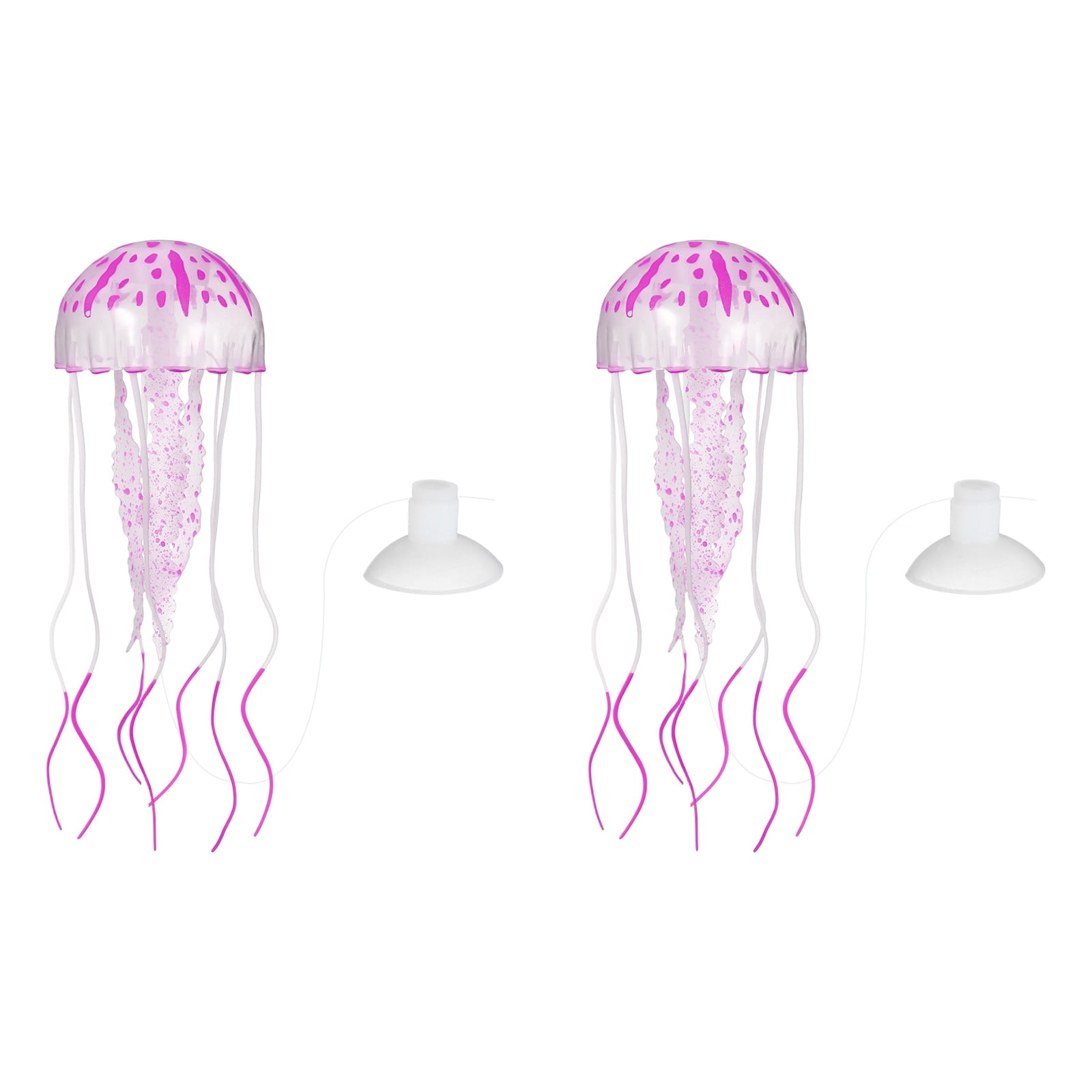 Decoración de Acuario Uxcell Medusa, Decoraciones para Peceras Medusa Falsa Brillante de Silicona, (Púrpura, M, 2 Piezas), Destinado para Decoración de Tanque