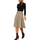 thumbnail image 4 of Falda de Cuadros de Mujer INSPIRE CHIC de Talle Alto con Pliegues en Línea A Midi Marrón XS, 4 of 6