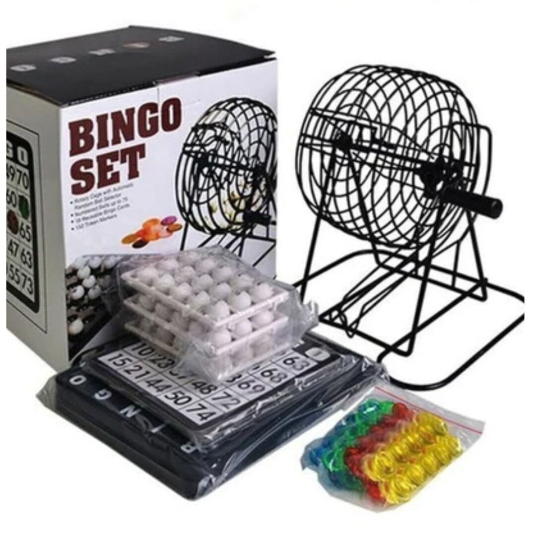 Genérico - Bingo Tombola Metalico + Fichas + Bolas Ar46