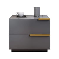 Crusec - Mesa De Noche Velador 2 Cajones 50X42X47Cm Moderna Elegante