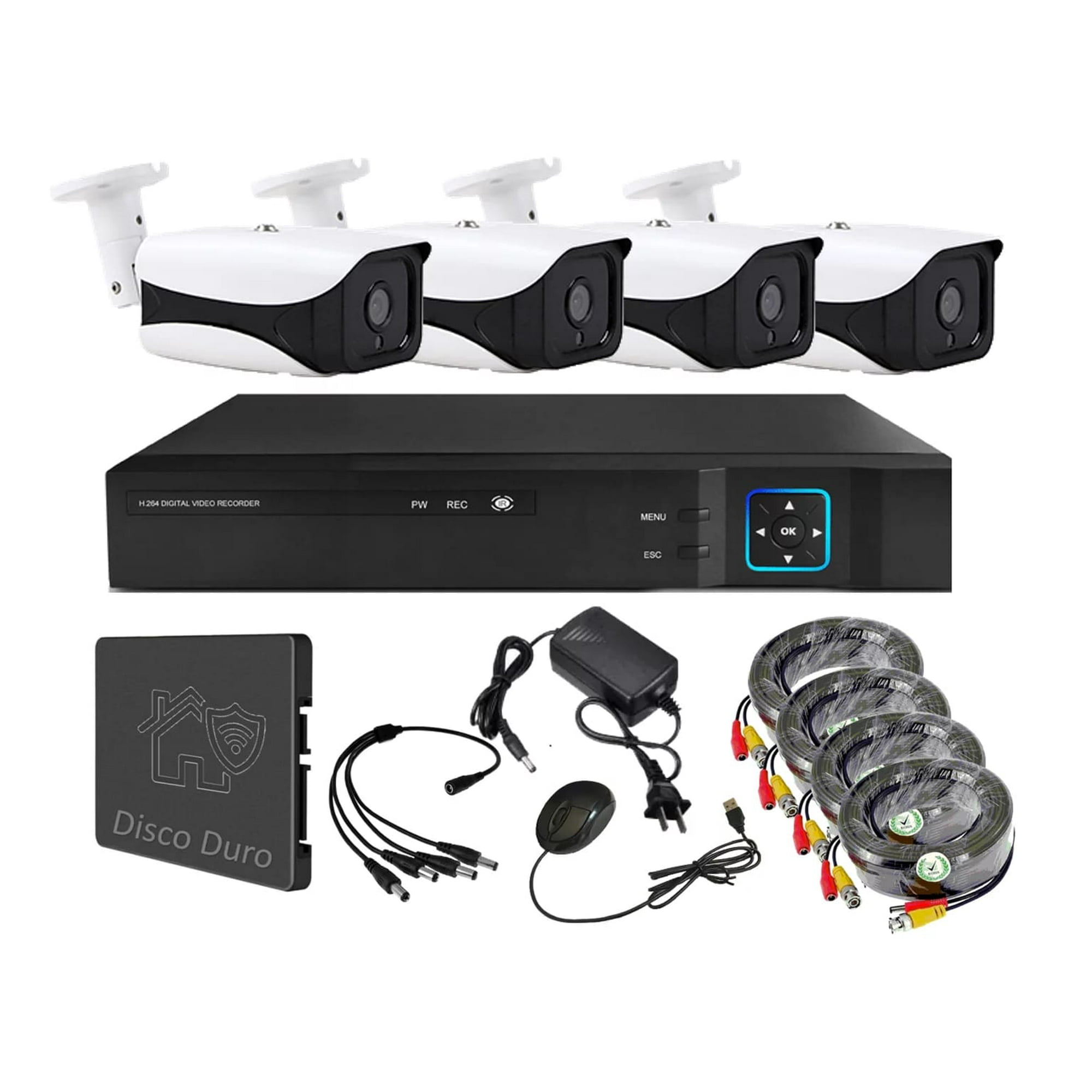 Vipa - Kit 4 Cámaras Seguridad Exterior Con Disco Duro E49ldd