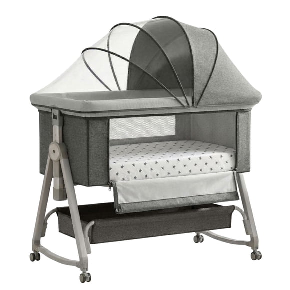 Cuna Colecho Moises Bebe Mecedora 6 Alturas Safe&soft Gris