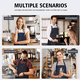 thumbnail image 5 of Paquete de 2 delantales de cocina, delantal de chef suave con pechera ajustable y bolsillos para hombres y mujeres., 5 of 5