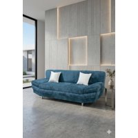 Muebles New - Sofa Italia Azul Felpa