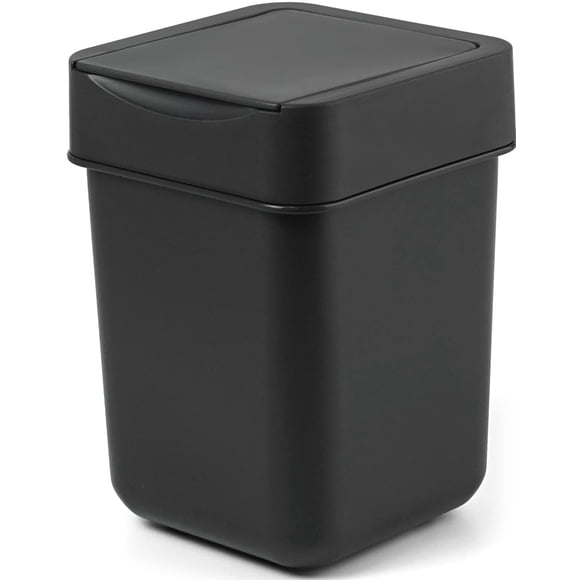 Minibote de basura Carrotez, tocador para cafetería, 2 L, 0.5 galones, negro