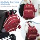 thumbnail image 3 of Bolsa de pañales tipo mochila JSTPRO 41 × 16 × 30 cm Rojo con estación de cambio, 3 of 7