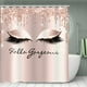 thumbnail image 2 of 1pc/set Glitter Eyelash Bathmat & Shower Curtain, Bath Curtain With 12 Hooks, Anti Slip Bathmat, U Shaped Toilet Mat And Toilet Cover, Bathroom Accessories, Bathroom Decor, 2 of 5