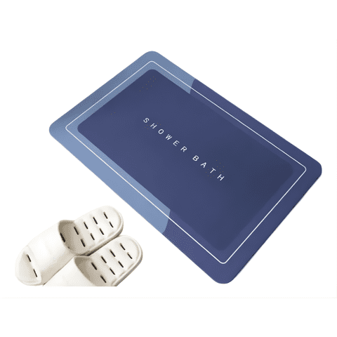 Belida - Alfombra Tapete Absorbente Para Baño Antideslizante Hogar Color Azul Rectangular