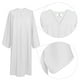 thumbnail image 3 of Toga de graduación unisex mate para secundaria, toga de coro para iglesia, toga de juez, disfraz de Halloween (blanco), 3 of 6
