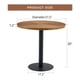 thumbnail image 3 of 31.5 Inch Dark Wood Grain Round Dining Table - Suction Molding Annular Texture, Durable and Water-Resistant.Suction Molding Process,Dark Wood Grain Design,Black Metal Stand., 3 of 3
