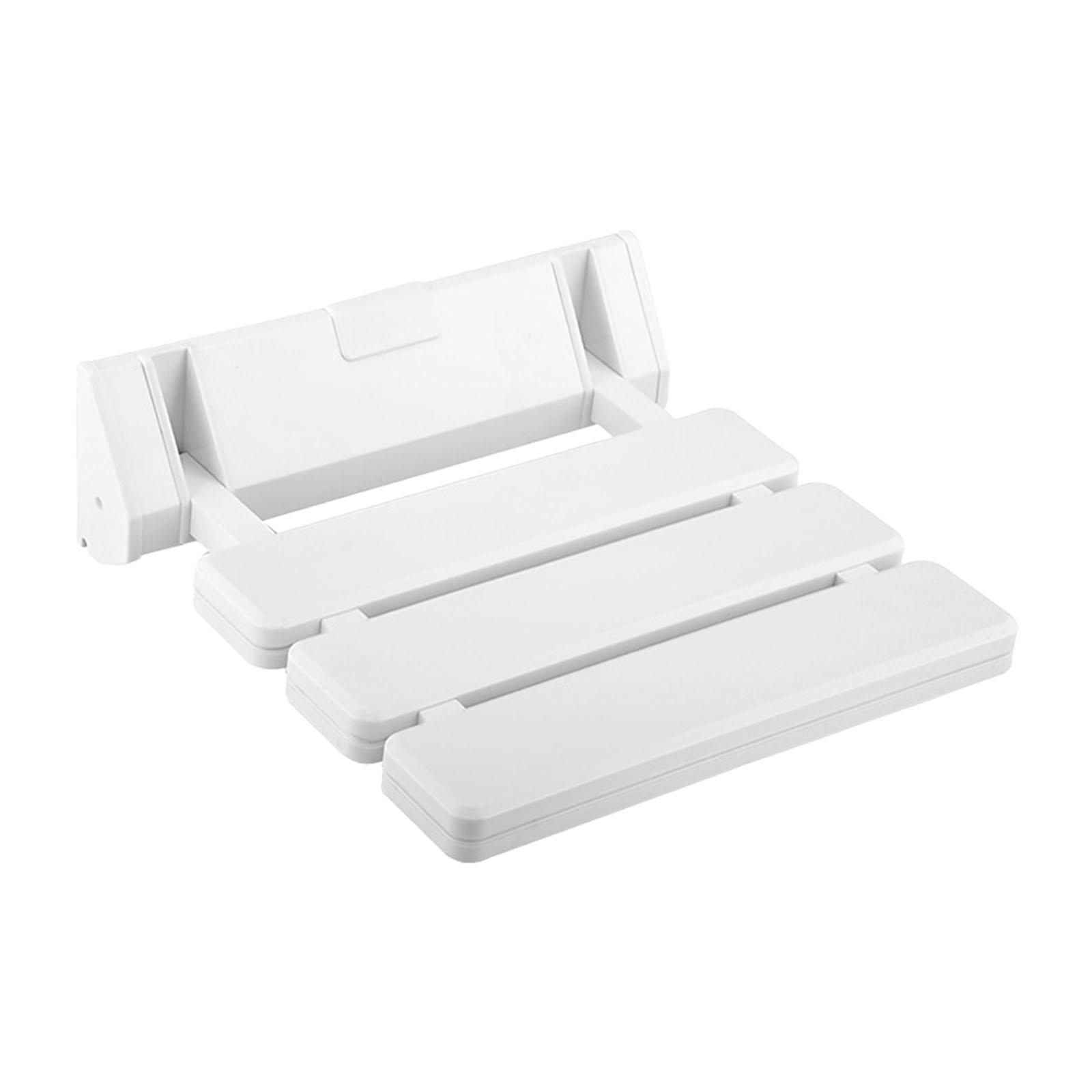Ioensy - Plegable Teca Antideslizante Plegable Accesorio De Ducha Para Ancianos Asiento Plegable Teca Blanco