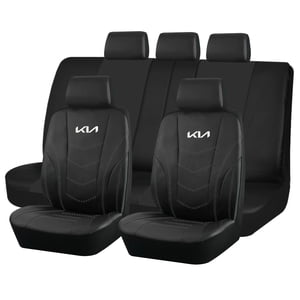 Jj Group - Fundas Asiento Kia Eco Cuero Negro – 9 Piezas Bordadas