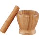 thumbnail image 1 of Juego de mortero y maja de madera natural para especias, molinillo no tóxico, utensilio de cocina, 1 of 5