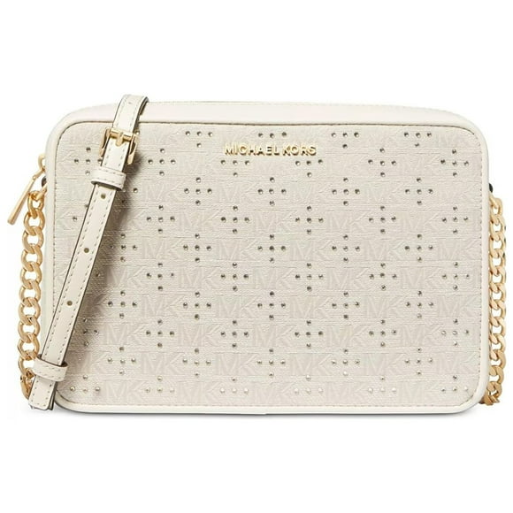 Cartera Michael Kors Bolso Crossbody Grande Jet Set con Tachuelas Natural