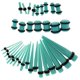thumbnail image 4 of 36pcs medidores de oreja que estiran kit de enchufe acrílico 14g-00g expansor azul claro, 4 of 5