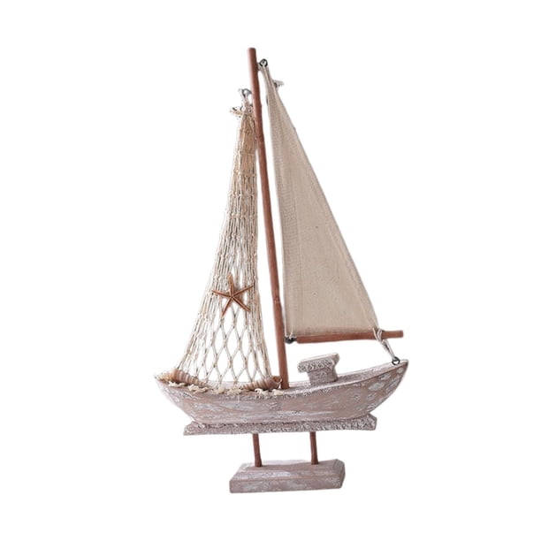 Accesorios Fotográficos De Barco De Vela De Madera Barco De Vela En Miniatura Para Encimera Oficina Hogar 35 Cm X 20,5 Cm X 4,5 Cm