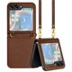 thumbnail image 1 of Funda Cartera para Samsung Galaxy Z Flip 6 Tarjetero Soporte Magnético y Correa Marrón, 1 of 5