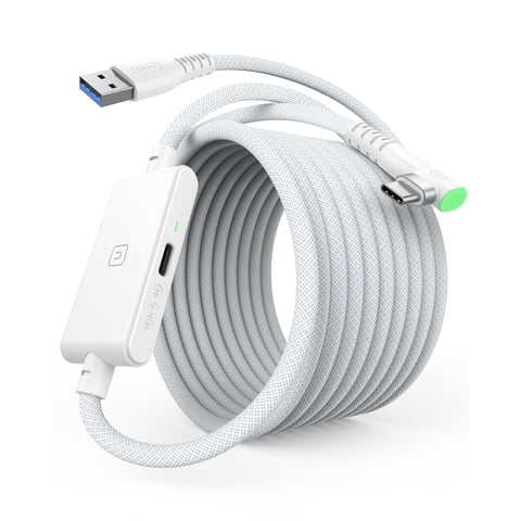 Cable Vr Link Iniu Premium De 16 Pies Con Carga Usb 3.0 Blanco