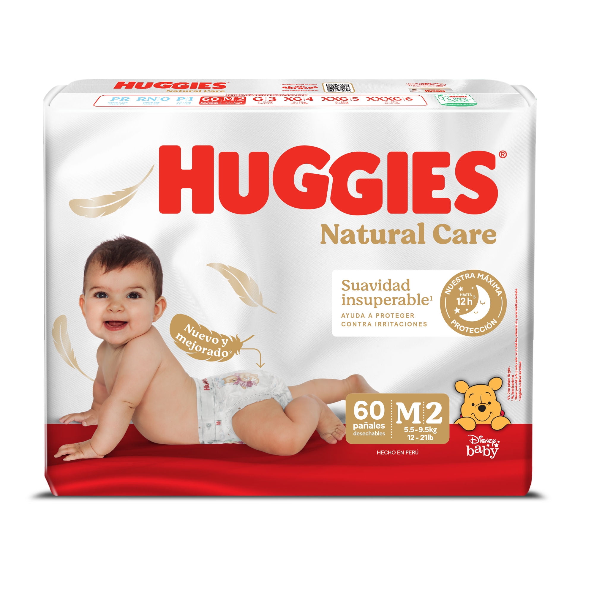Pañales Natural Care M 60 Un Huggies