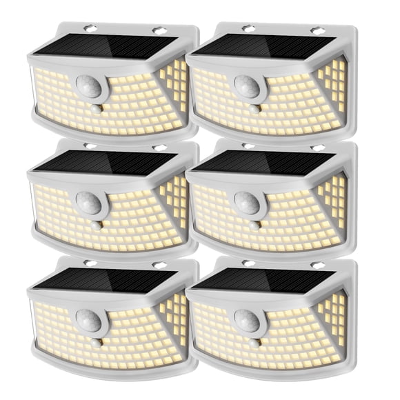 Lámpara Solar Aootek con Sensor de Movimiento 120 LEDs Paquete de 6
