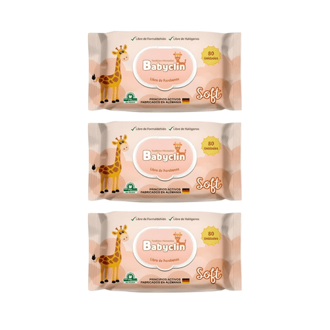 Pack 3 Paquetes Toallitas Humedas Babyclin Soft 240 Unidades