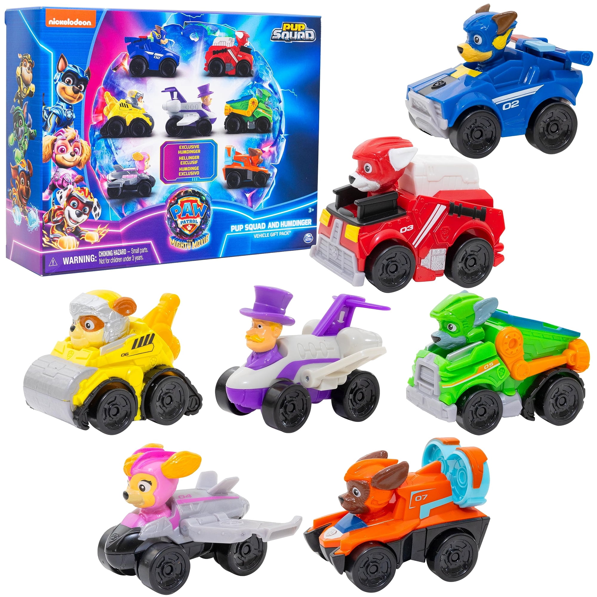 Set De Vehículos De Juguete Paw Patrol The Mighty Movie Con 7 Coches Y Camiones