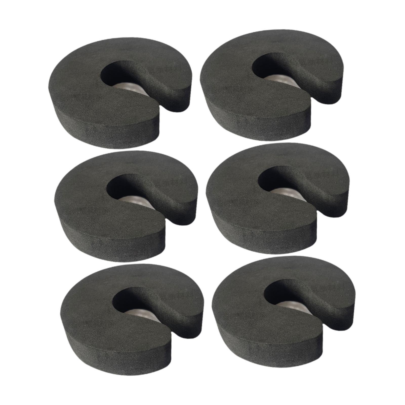 Bothyi - 6 Protectores De Puerta Multifuncionales Para El Hogar, Color Negro, 15 Mm