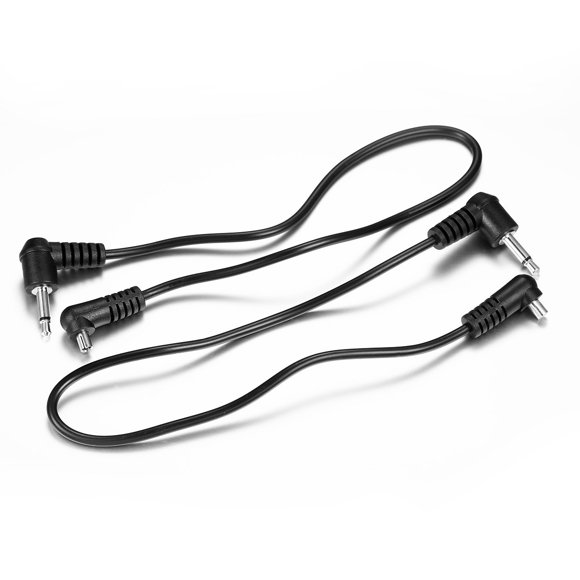 Cable de sincronización de PC Flash de 3,5 mm a macho de 30 cm para cámara (2 unidades)