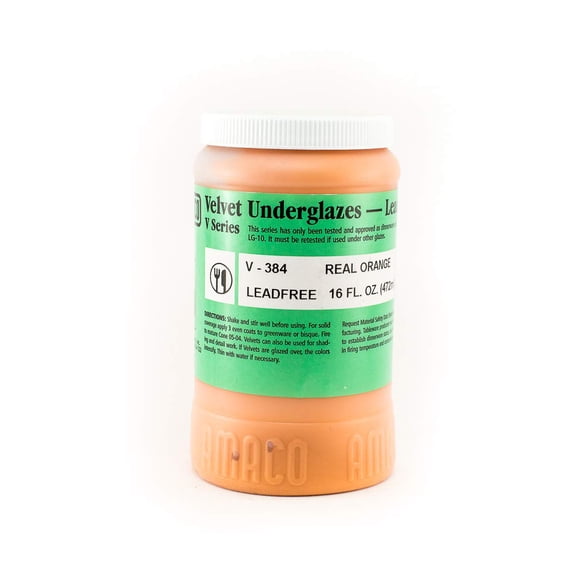 Pinta Underglaze AMACO Velvet Real Orange de 473 ml